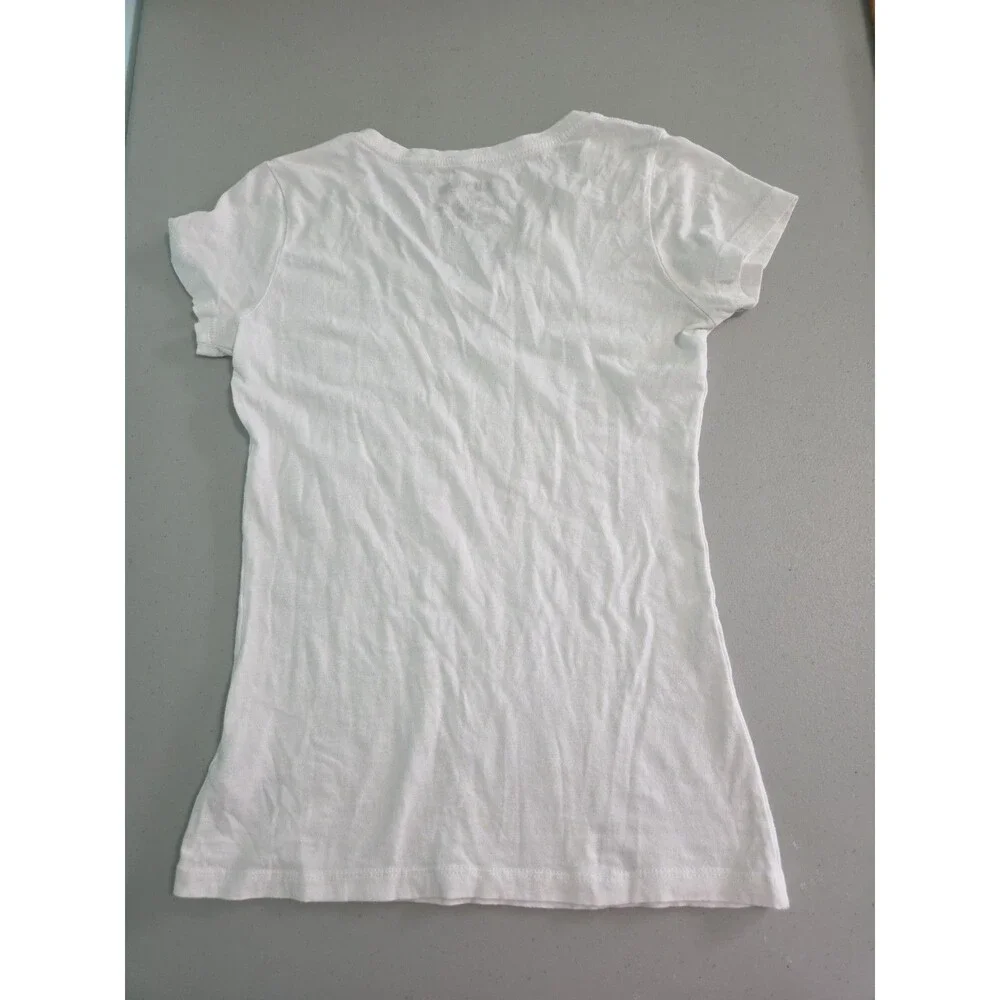 True religion vneck tee t-shirt bling white 2002 logo small